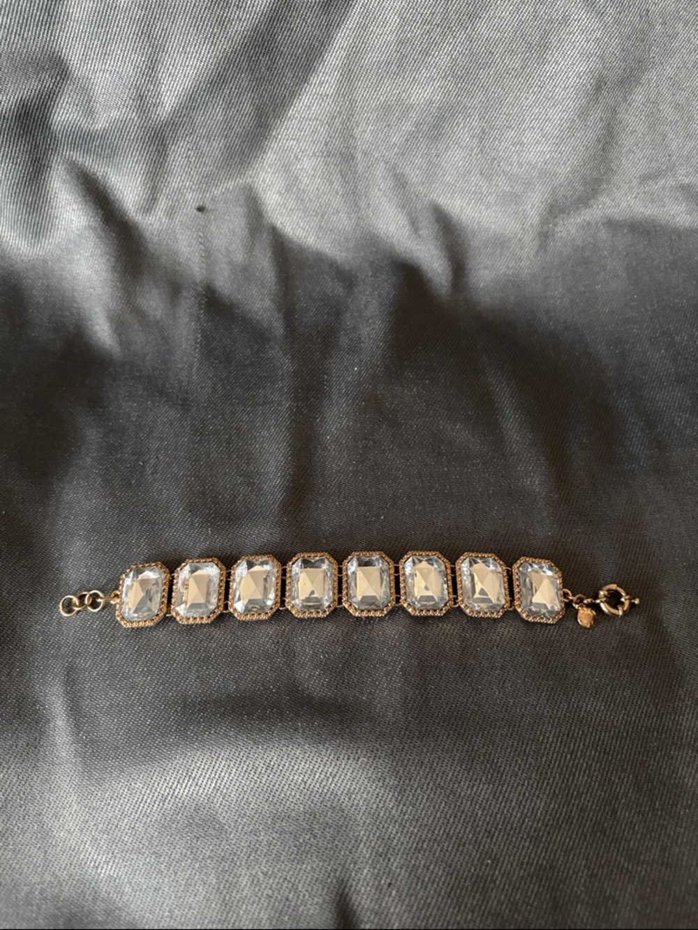 J. Crew Crystal Link Gold-Tone Bracelet - Clear Stones